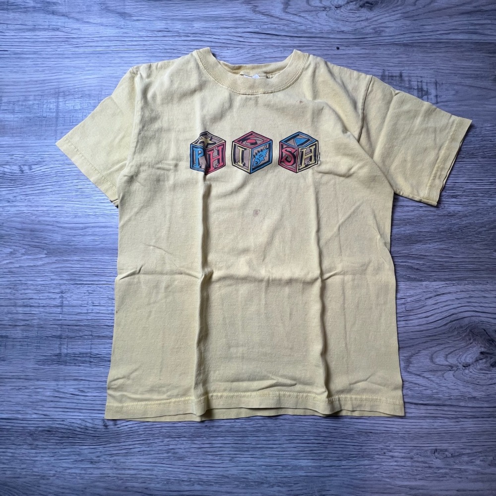 Anvil Phish T Shirt Youth S Yellow 2005 Jim Pollock Fish Graphic Jam Band Tee